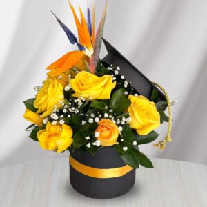 arreglo para grado con rosas amarillas